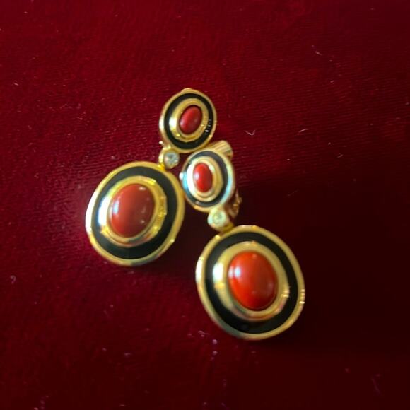 Vintage Christian Dior Signed Clip Earrings - Picture 1 of 6